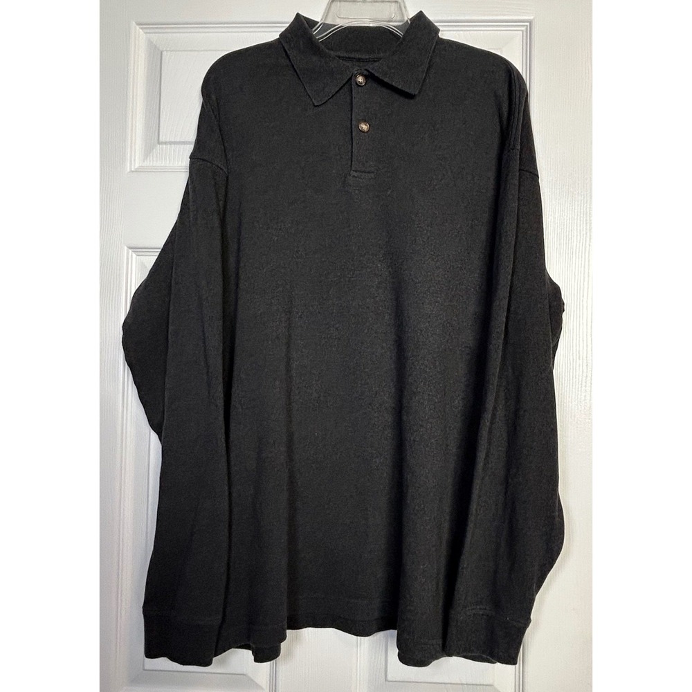 Orvis Men's Charcoal Gray Long Sleeve Cotton Pullover Sweater Large
